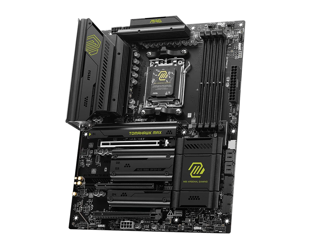 MSI MAG B850 TOMAHAWK MAX WIFI DDR5 Motherboard Support AM5 Ryzen 7 9800X3D 7 9700X 5 9600X 7 7800X3D CPU M.2 ATX 8126VB 5G LAN