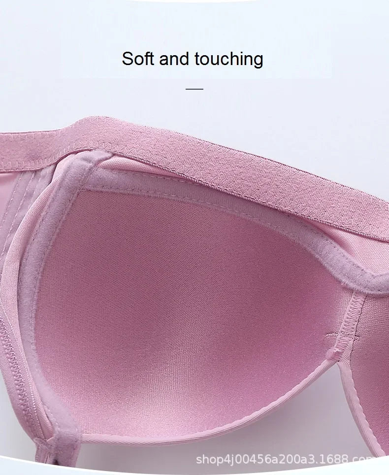 Comfortable Breathable Women Brassiere Beautiful Back Underwear Bra Thin Section Glossy Without Steel Ring Gathered Ladies Bras