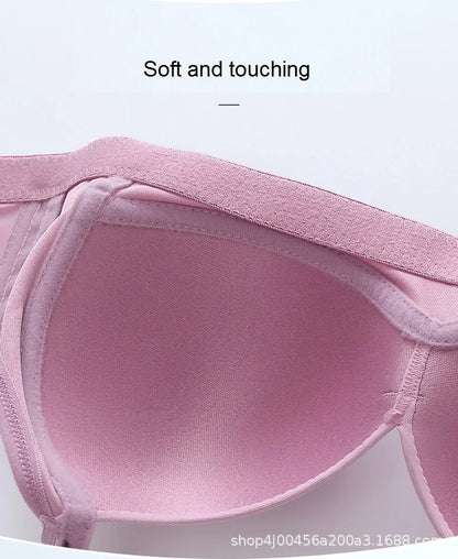 Comfortable Breathable Women Brassiere Beautiful Back Underwear Bra Thin Section Glossy Without Steel Ring Gathered Ladies Bras