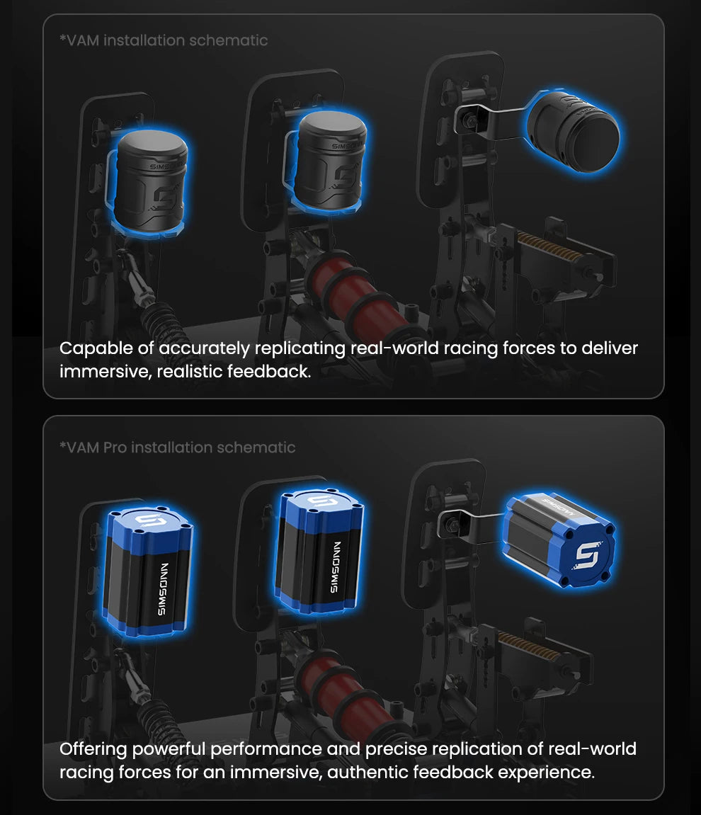SIMSONN Plus X Sim Racing Simulator Pedal PC Simracing Pedals Support VAM Series Vibration Motor Driving Game Accessories