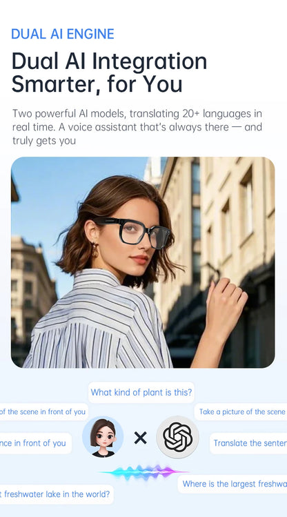 Xiaomi AI Camera Glasses Multi-functional 4K 800MP Photochromic Smart Glasses Anti-shake Shooting Tech With 290mah Large Battery