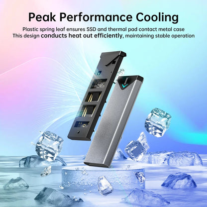 SSK M.2 NVME SATA SSD Enclosure Adapter USB 3.2 10Gbps Aluminum Enclosure External Hard Drive Case Support UASP Trim for PC Case
