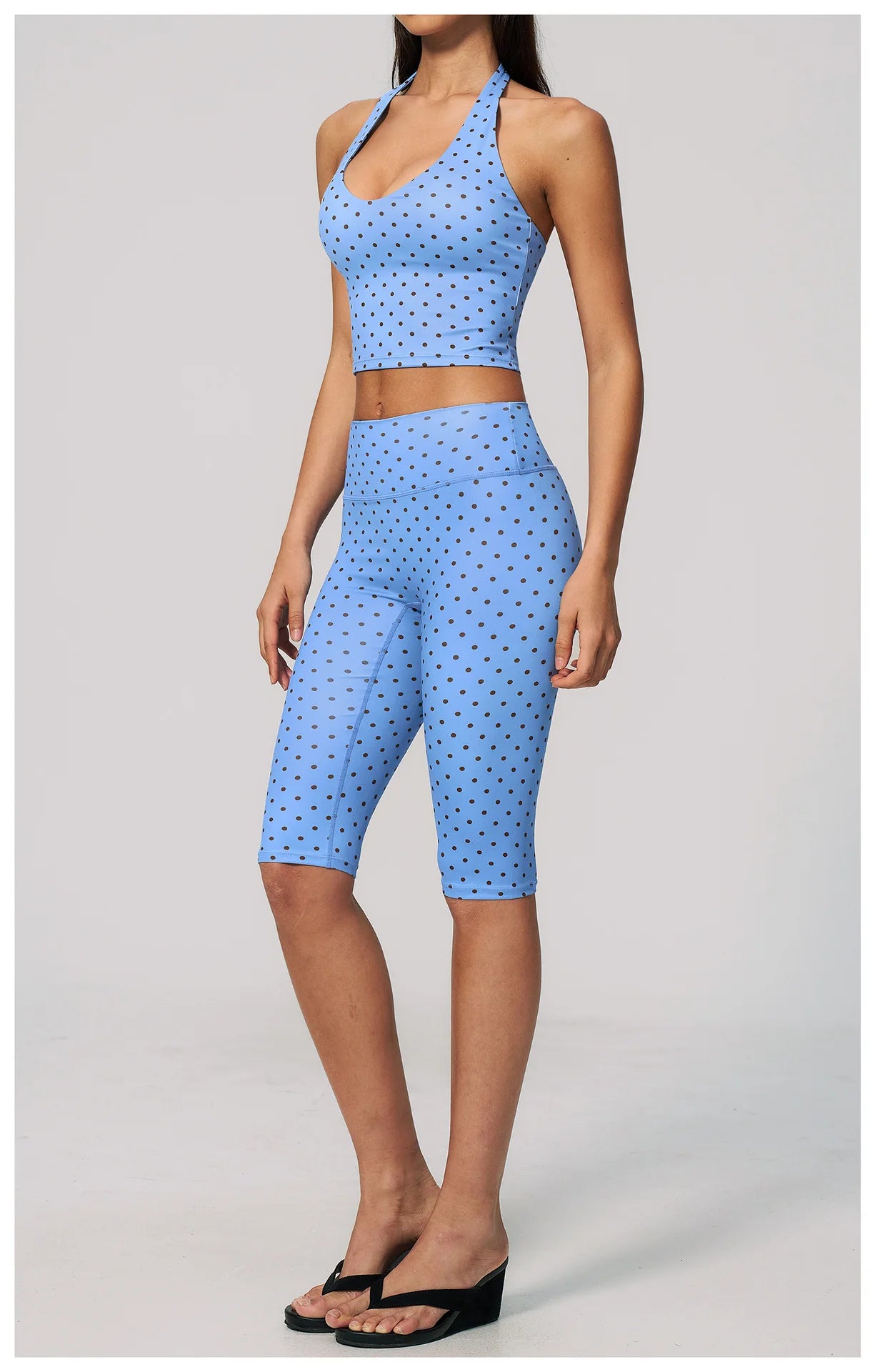 Yoga Bra Women Sports Underwear Fitness Crop Top Polka Dot Yoga Vest Deep V Backless Sports Vest Female Workout Shockproof Tops