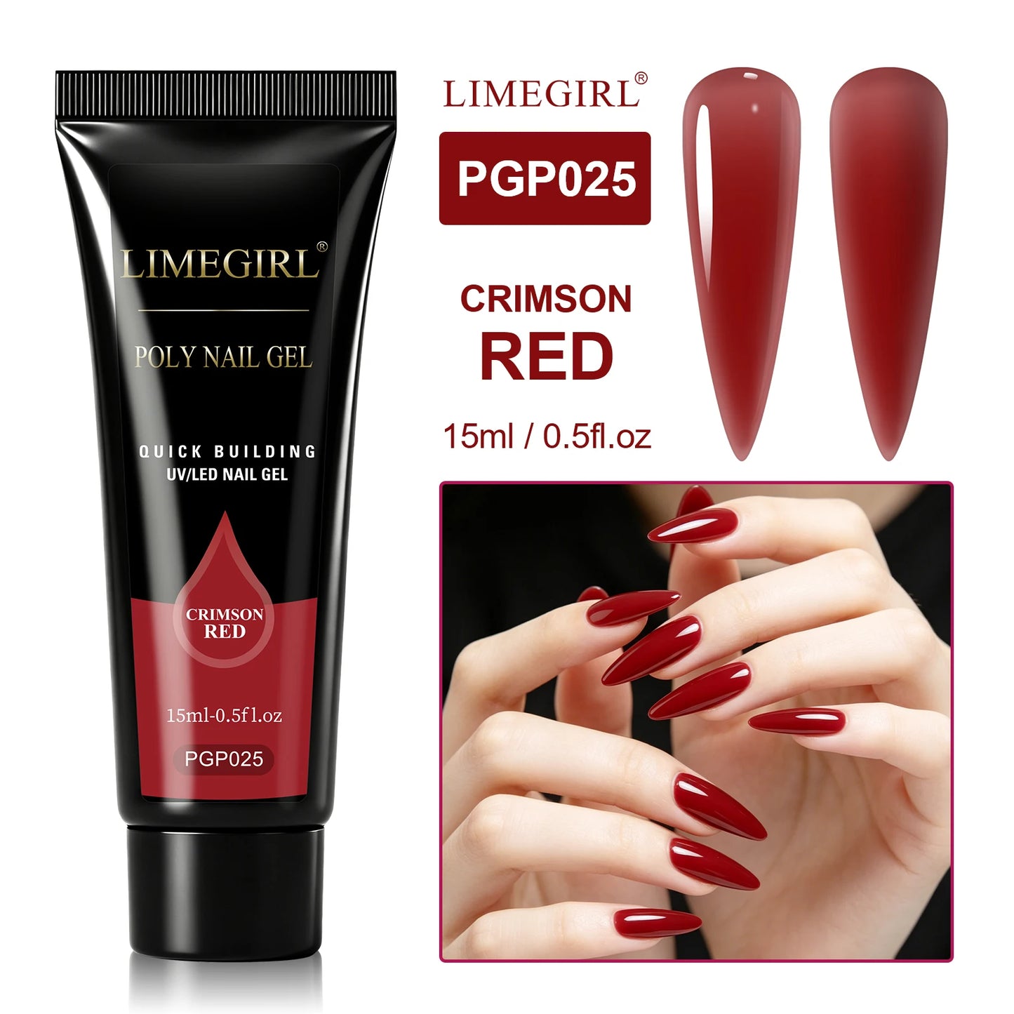 LIMEGIRL 25Colors Poly Extension Nail Gel For Nails Art Acrylic Manicure Design UV Varnishes Semi Permanent Quick Extension Gel
