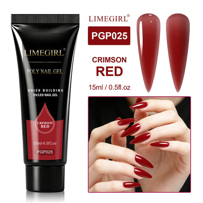 LIMEGIRL 25Colors Poly Extension Nail Gel For Nails Art Acrylic Manicure Design UV Varnishes Semi Permanent Quick Extension Gel