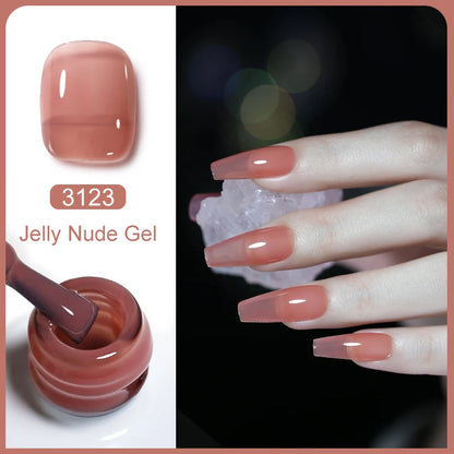 Clou Beaute Transparent French Gel Polish Translucent Nude Pink Red Jelly Glass Milky White Varnish Rainbow Color Nail Art