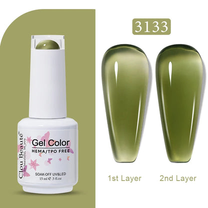 Clou Beaute Transparent French Gel Polish Translucent Nude Pink Red Jelly Glass Milky White Varnish Rainbow Color Nail Art