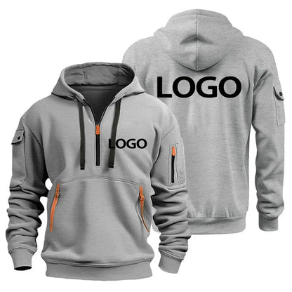 Hoodie med Dragkedja och Armfickor – Eget Tryck eller Logotyp | Herr S–XXXL