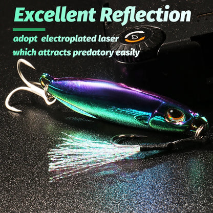 Metal Jig Fishing Lure 10g 20g 30g 40g Shore Casting Swimbait Spoon Spiner Laser LAKE Pesca Ocean Tackle Wobbler Artificial Bait