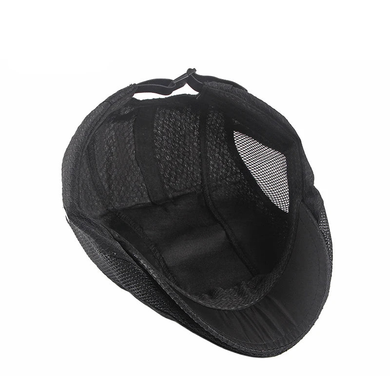 Summer Beret Hats for Man Forward Cap Women Hollow Mesh Breathable Flat Peaked Caps Fashionable Outdoor Cap Adjustable