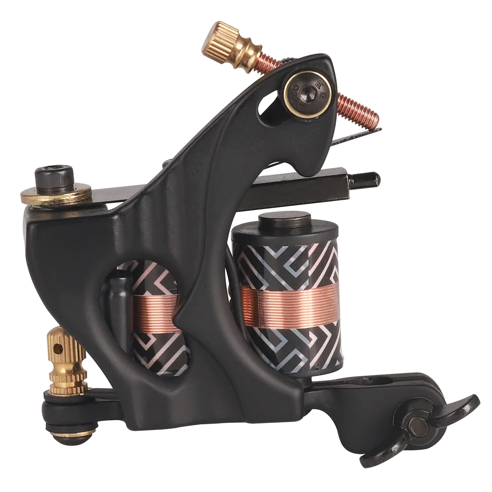 Professional Tattoo Coil Machine Tattoo Liner and Shader 10 Wraps Coils Iron Handmade Coil Tattoo Machine Gun for Tattoo Needle