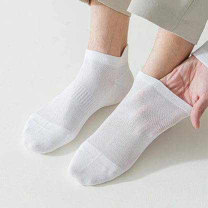 High Quality 5Pairs/Lot Men's Bamboo Fiber Socks Hand Link Short Mesh Breathable Ankle Socks Summer Male Socks