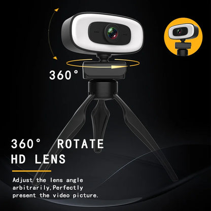 Webbkamera 4K/1080p med Vidvinkel, Autofokus & Brusreducerande Mikrofon – USB Webcam för YouTube & PC