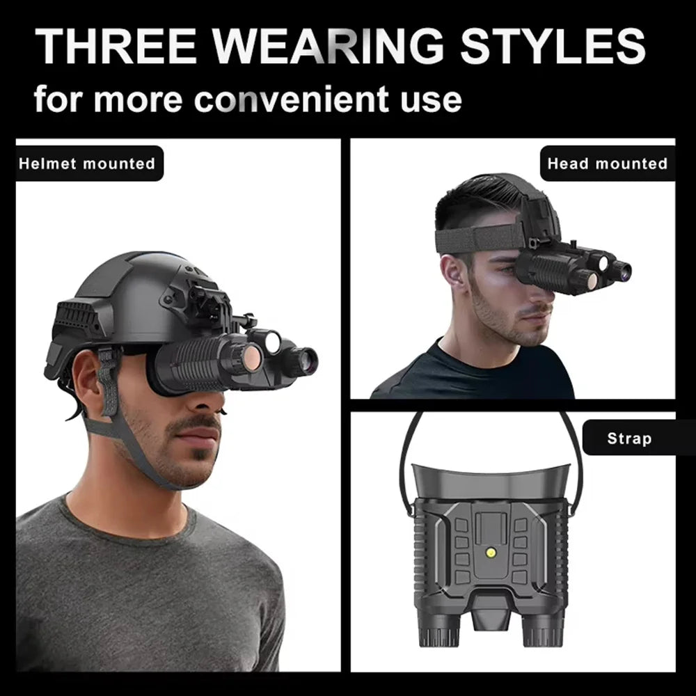 New 4K UHD Helmet Mounted Night Vision Binoculars 36MP Head Mounted Tactical 400M Hunting Infrared Digital NVG Goggles NV8161