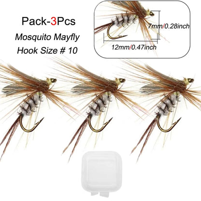 1/3Pcs Fly Fishing Lure Nymph Dry Wet Flies Bionic Bait Fly Trout Fishing Lures