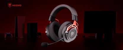 NUBWO G03 Trådlöst Gaming Headset – 3 Anslutningslägen 2.4GHz Bluetooth 3,5mm 50mm 100h ≤20ms CE/FCC PS5 PS4 PC Xbox Röd Grön