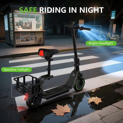 AOVOPRO S2/S2Pro hopfällbar elscooter med sits och korg
