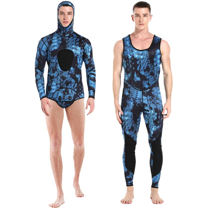 HOT 3mm Camouflage Wetsuit Long Sleeve Fission Neoprene Submersible Diving for Men Keep Warm Tops and Pants 2-pieces Sun Protect