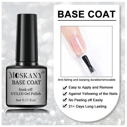 Acrylic No-acid Primer Nail Art Set With Base Coat And Top Coat Soak Off Gel Nail Polish For Nail Art Design Tool Kit