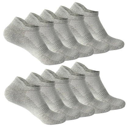 10 Pairs 100% Cotton Men Socks Summer Thin Breathable Socks High Quality No Show Boat Socks Black White Gray Short For Students