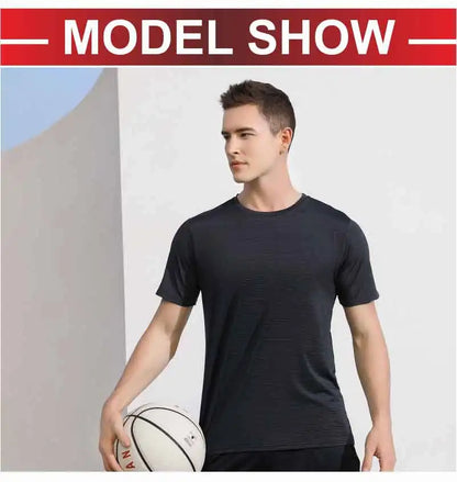 Herr Sport T-Shirt 2026 – Anpassningsbar Logotryck Brodyr Elastisk Quick Dry 9 Färger Asian S–4XL