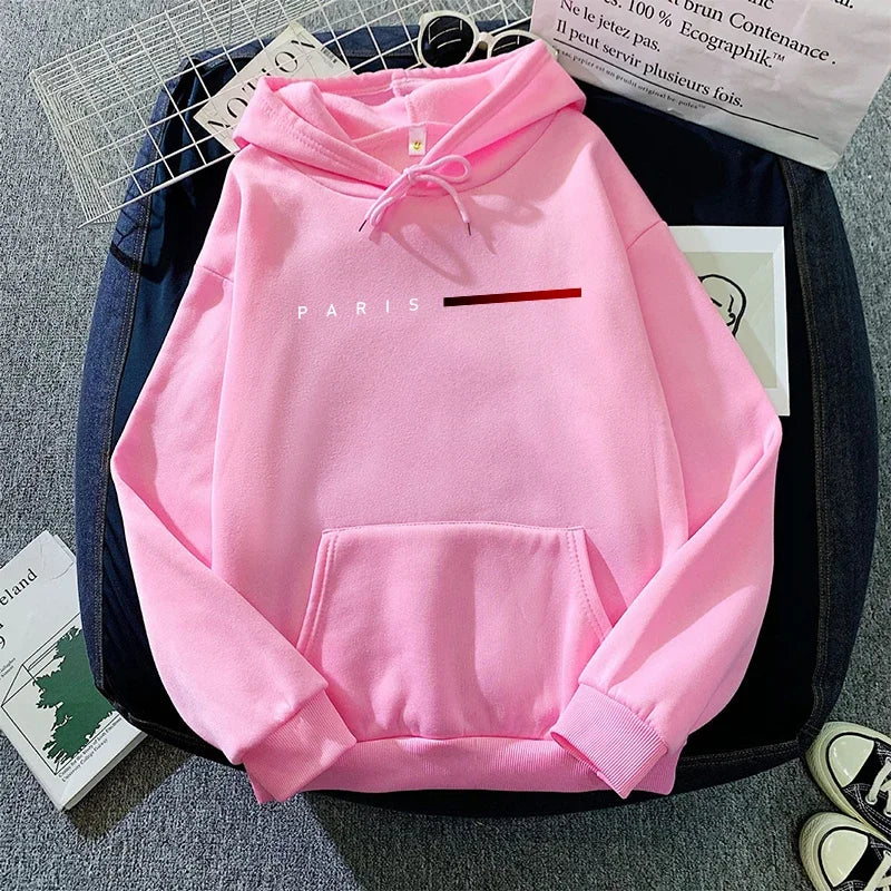 Paris Letter Womens Sweatshirts Printed Home Casual Hoodies Sports Pullover Tops Daily High Quality Woman Clothing Autumn Winter