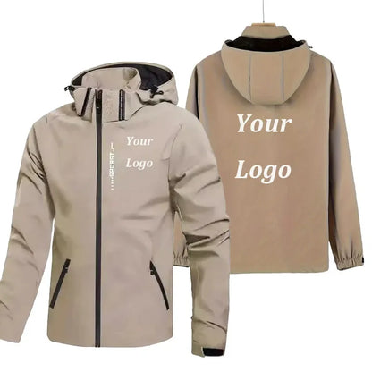 Waterproof Windproof Hooded Jacket For Men Women Outdoor Hiking Coat Spring Autumn Raincoat Custom Logo