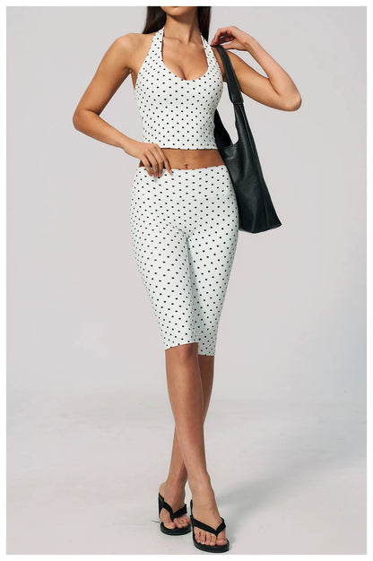 Yoga Bra Women Sports Underwear Fitness Crop Top Polka Dot Yoga Vest Deep V Backless Sports Vest Female Workout Shockproof Tops