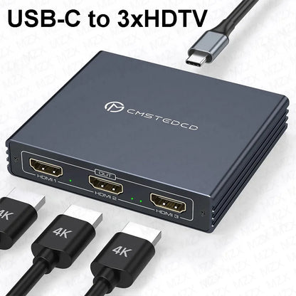 MZX MST-splitter för tre skärmar, DisplayPort eller USB-C