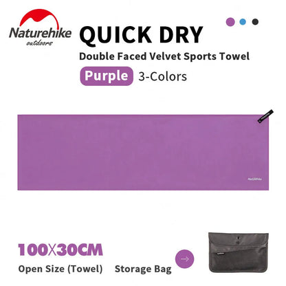 Naturehike Quick Drying Bath Towel Strong Absorbent Velvet Sides Soft Sport Towels for Tourist Fitness Gym Beach Swimming