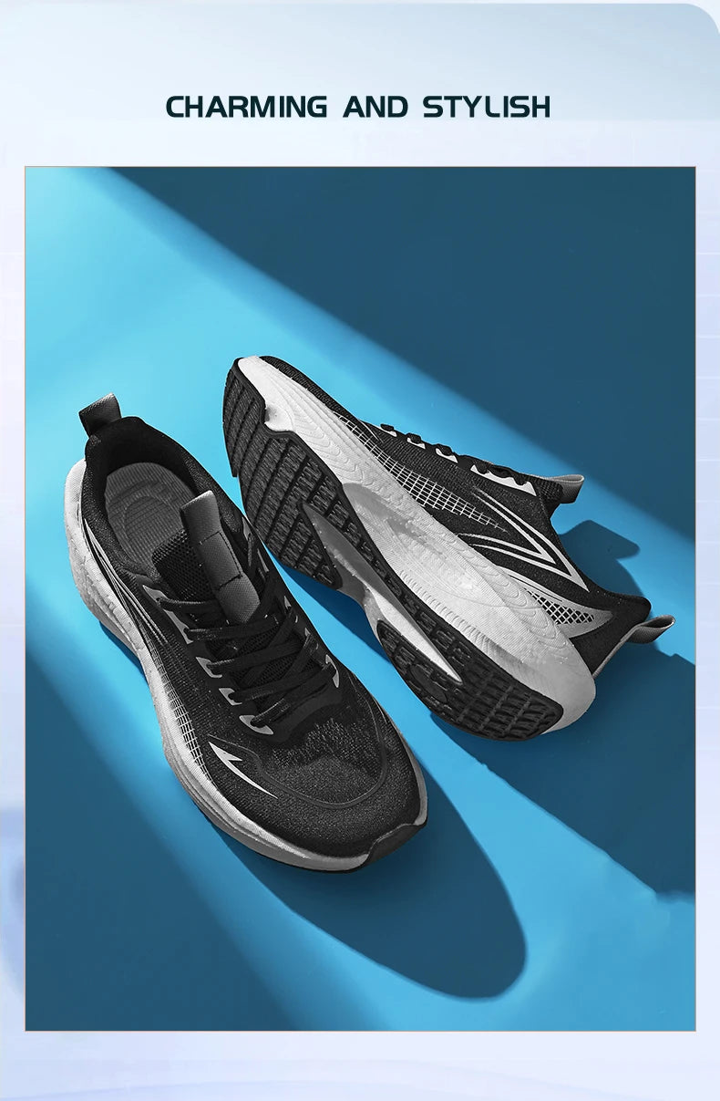 Lightweight Men's Running Sneakers Carbon Board Speciality Marathon Men Sports Breathable Walking Athletic Nonskid Sneakers Man