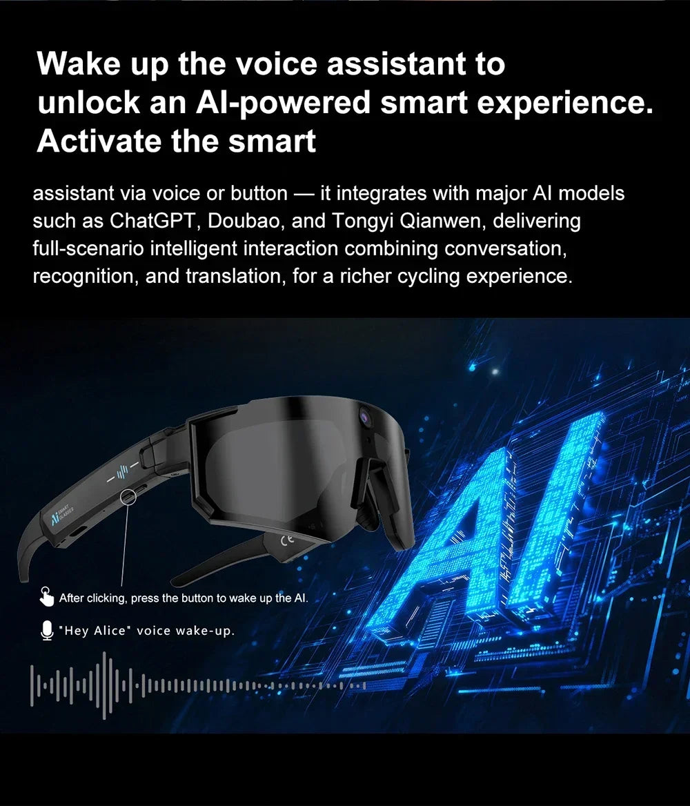 Xiaomi AI Smart Glasses1080P Camera 8MP Anti-shake Cycling Video&Photo Sport Sunglasses ChatGPT DualMic 32GB Windproof Goggles