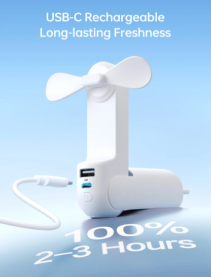 JISULIFE Handhållen Fläkt 3-i-1 – Ficklampa & Powerbank, F8 (2000mAh) / F8X (4500mAh), 7 Färger