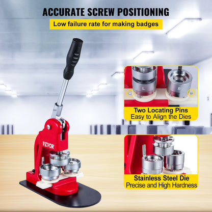 SucceBuy knappmaskin för pins – 25–75 mm med 500 eller 1 000 knappset