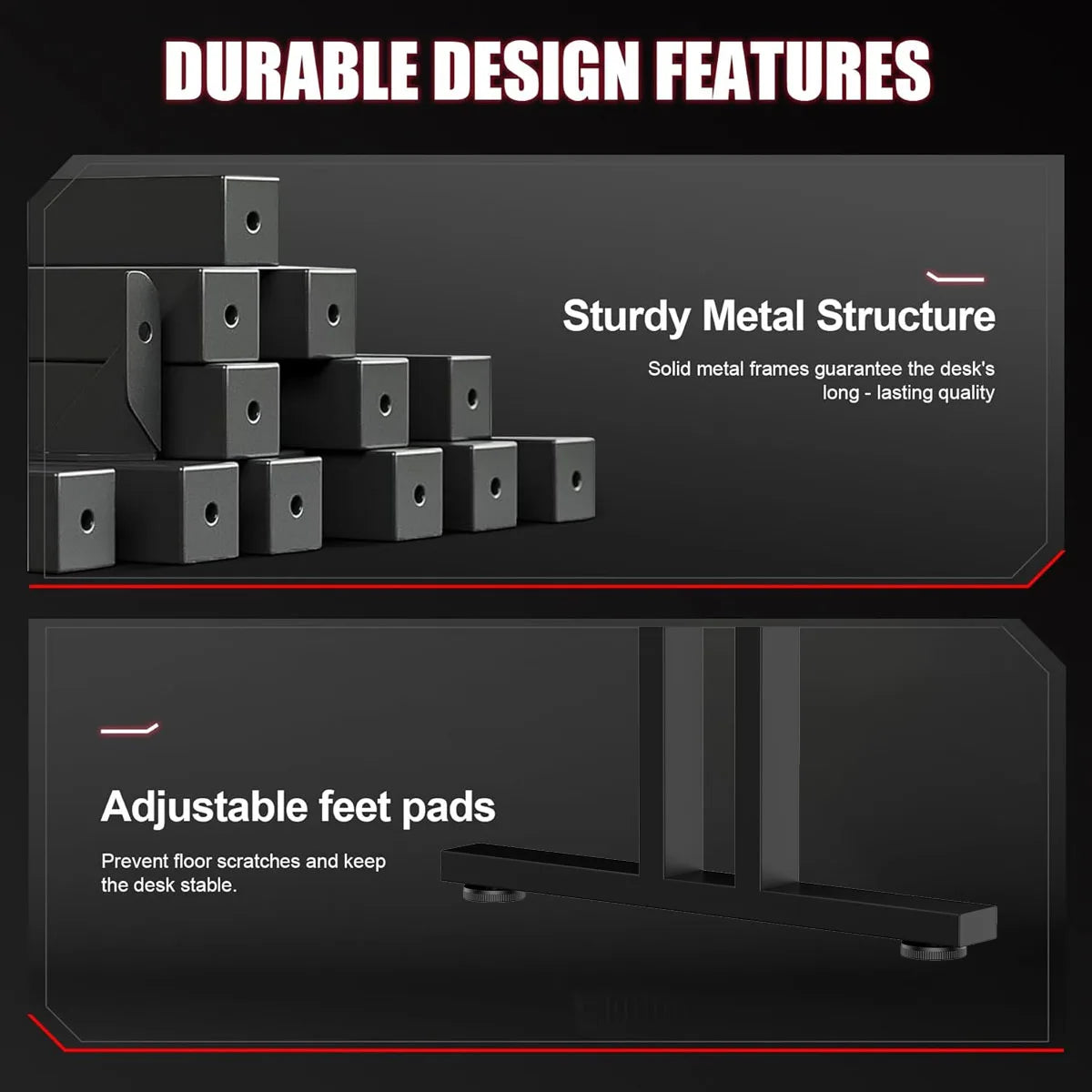 120/140/160CM Gaming Desk with LED Lights & Power Outlet, Ergonomic Carbon Fiber Computer Gamer Desk with Dual Monitor Stand,  Cup Holder & Headphone Hook, Home Office Gaming Table