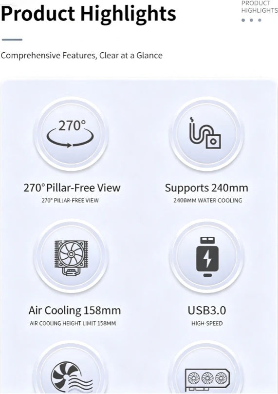 S920 Mini Ocean‑Style White M‑ATX PC Chassis Side‑Transparent Panel DIY Desktop Gaming Computer Case