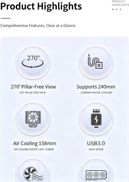S920 Mini Ocean‑Style White M‑ATX PC Chassis Side‑Transparent Panel DIY Desktop Gaming Computer Case