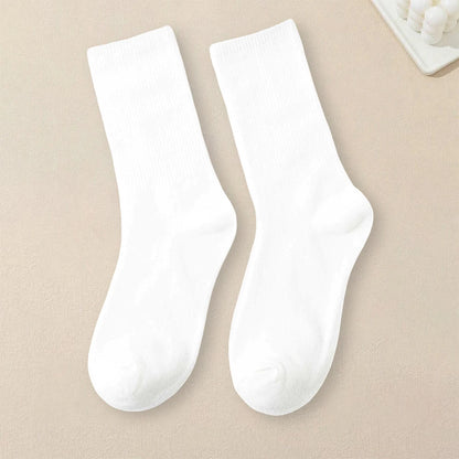 1/510 Pairs Women Solid Color Socks Simple Versatile Fashionable Socks Antibacterial Odor Resistant Breathable Comfortable Socks