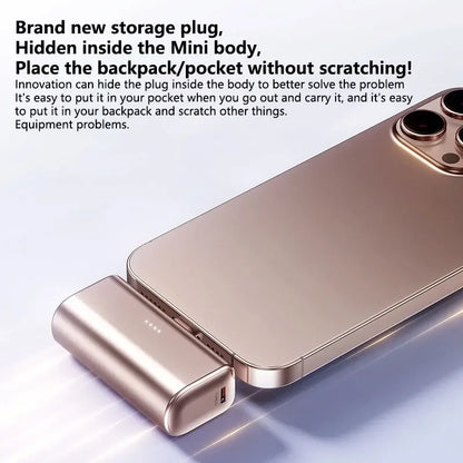 Lenovo 500000mAh Mini Power Bank 225W Fast Charging USB C Portable Charger for iPhone 16 15 Android Phones and Travel Use