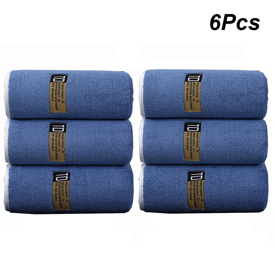 6pcs Thickened Microfiber Towel Set, 40x80cm/15.7"x31.5" Towel, Absorbent Quick-Drying Suitable for Family Fitness and Travel