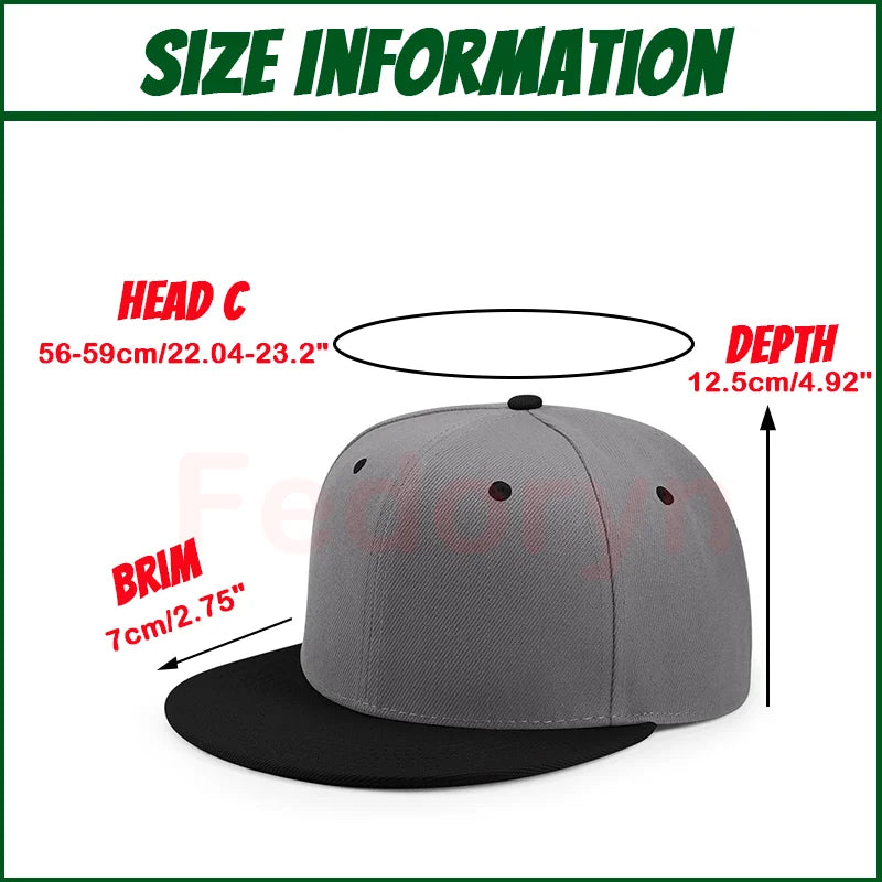 FEDORYN Snapback Keps Splice-Färger Hip Hop – 40 Färger Akryl/Polyester Justerbar Unisex Anpassad Brodyr Tryck Grossist Dropshipping