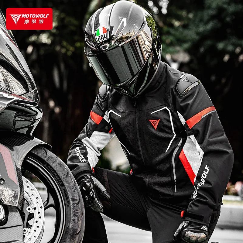 Motorcycle Jacket Summer Breathable Moto Riding Jacket Wear-resistant Motorbike Jacket Detachable protective equipment