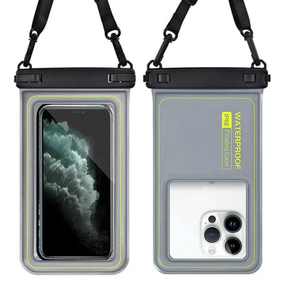 Flytande Vattentätt Mobilfodral med Crossbody-rem – Dubbelhake, Touchkänslig, 10 Färger, upp till 6,9"