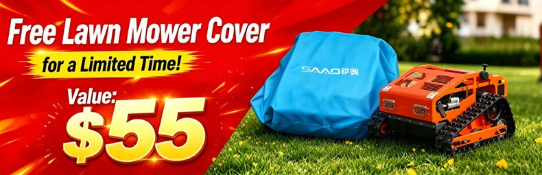 SAAO All Terrain Remote Control Crawler Lawn Mower Grass Cutting Machine for Farms Gardens Orchards and Parks