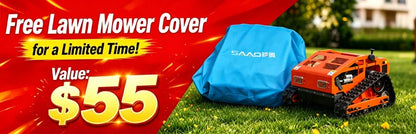 SAAO All Terrain Remote Control Crawler Lawn Mower Grass Cutting Machine for Farms Gardens Orchards and Parks