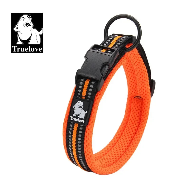 Truelove justerbart mesh-stoppat hundhalsband med 3M reflex