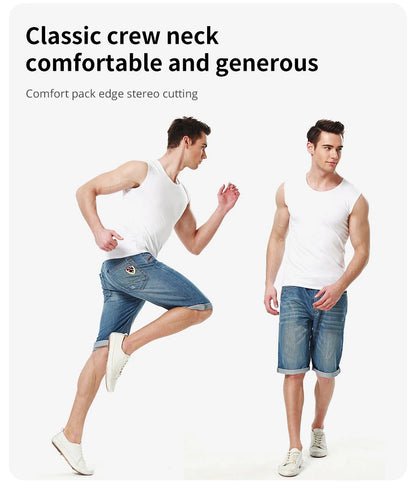 1/3/5 pcs Men's Cotton Sleeveless Thin Vest Young Men's Wide-shouldered Sports Fitness Slim Vest Thin Joker Tight Vest Breathabl