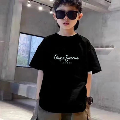 Children Clothes Brand Letters Print T-shirt 3-12Yrs Boys Girls Short-sleeved Top+Shorts Casual Fashion Sports Set Clothing