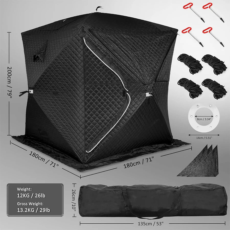 Portable Sauna Tent Three Layer Waterproof  Winter Waterproof Camping Outdoor Winter Steam Tents