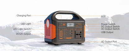 GaiaRay 500W 300W Portable Power Station AC 220V Solar Generator LiFePO4 Battery Emergency Power Plant Outdoor Fishing Tool LED